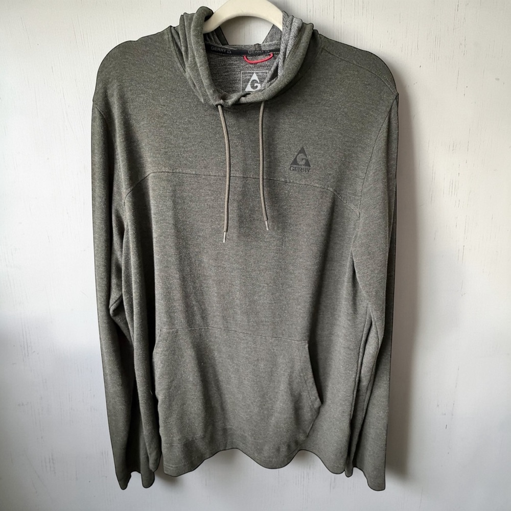 Gerry Outdoor Hoodie Olive Green Lightweight Pullover Men's Large